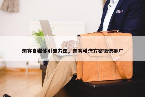 淘客自媒体引流方法，淘客引流方案微信推广
