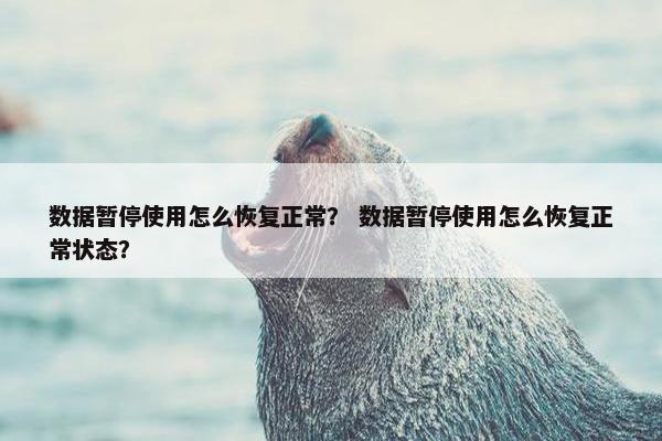 数据暂停使用怎么恢复正常？ 数据暂停使用怎么恢复正常状态？