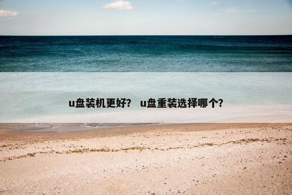 u盘装机更好？ u盘重装选择哪个？