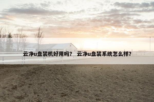 云净u盘装机好用吗？ 云净u盘装系统怎么样？