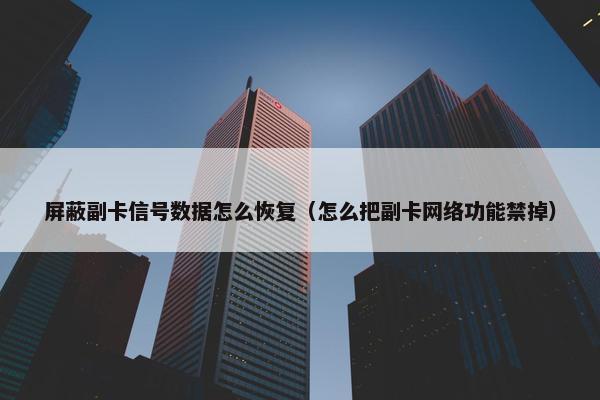 屏蔽副卡信号数据怎么恢复(怎么把副卡网络功能禁掉) 屏蔽副卡信号数据怎么恢复(怎么把副卡网络功能禁掉)