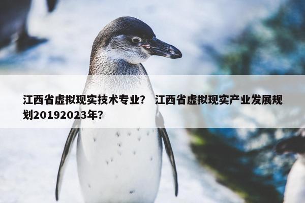 江西省虚拟现实技术专业？ 江西省虚拟现实产业发展规划20192023年？