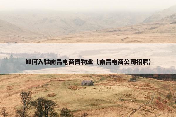 如何入驻南昌电商园物业（南昌电商公司招聘）