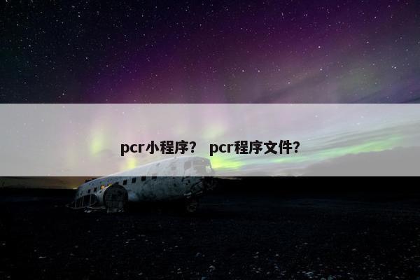 pcr小程序？ pcr程序文件？