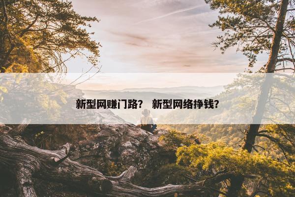 新型网赚门路？ 新型网络挣钱？