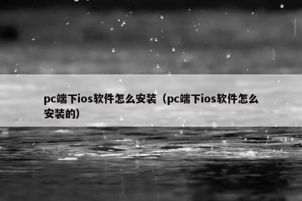 pc端下ios软件怎么安装（pc端下ios软件怎么安装的）