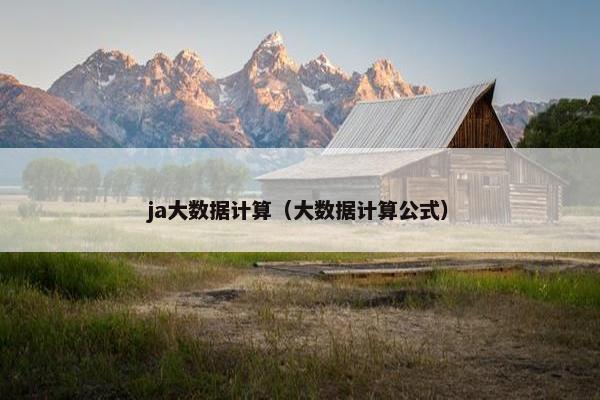 ja大数据计算（大数据计算公式）