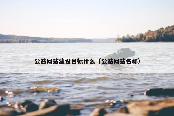 公益网站建设目标什么（公益网站名称）