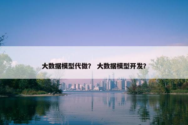 大数据模型代做？ 大数据模型开发？