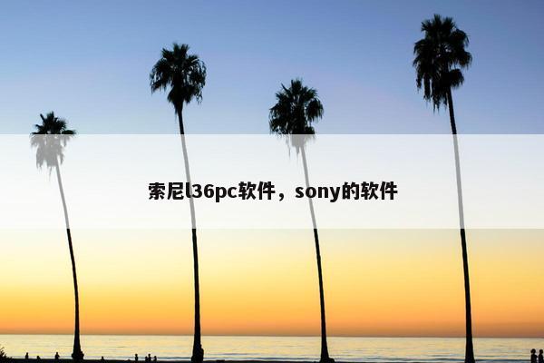 索尼l36pc软件，sony的软件