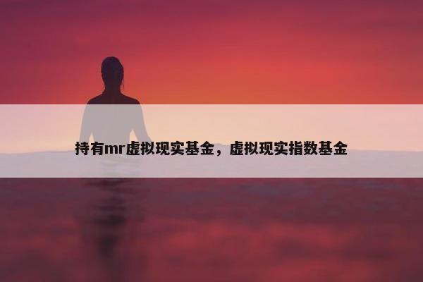 持有mr虚拟现实基金，虚拟现实指数基金
