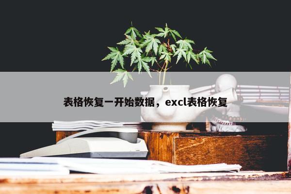 表格恢复一开始数据，excl表格恢复