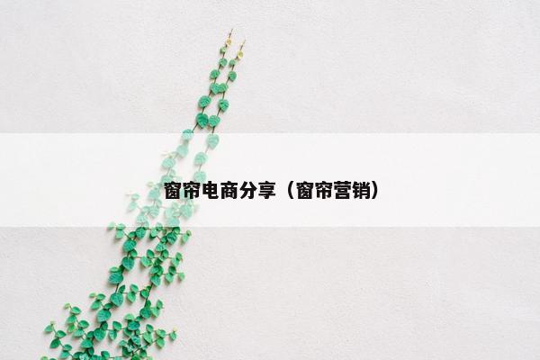 窗帘电商分享（窗帘营销）