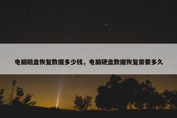 电脑磁盘恢复数据多少钱，电脑硬盘数据恢复需要多久