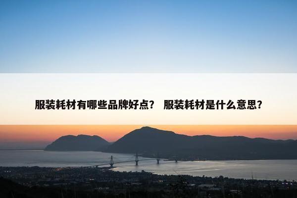 服装耗材有哪些品牌好点？ 服装耗材是什么意思？