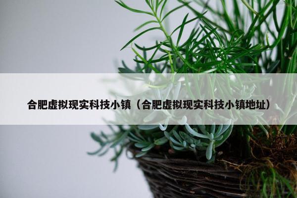 合肥虚拟现实科技小镇（合肥虚拟现实科技小镇地址）