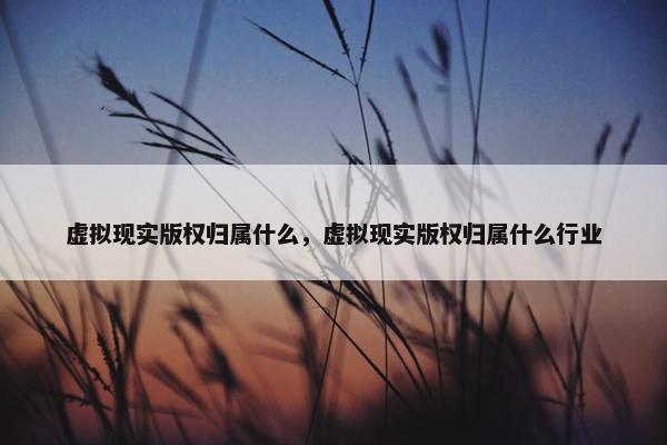 虚拟现实版权归属什么，虚拟现实版权归属什么行业