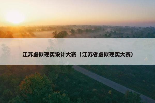 江苏虚拟现实设计大赛（江苏省虚拟现实大赛）