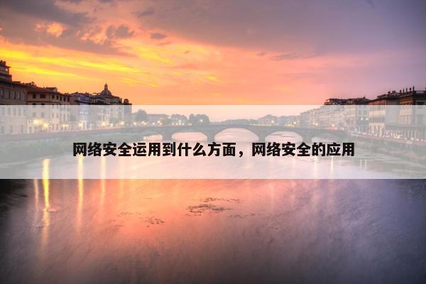 网络安全运用到什么方面，网络安全的应用