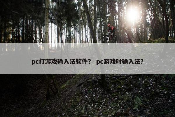 pc打游戏输入法软件？ pc游戏时输入法？