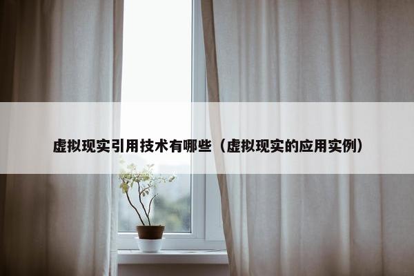 虚拟现实引用技术有哪些（虚拟现实的应用实例）