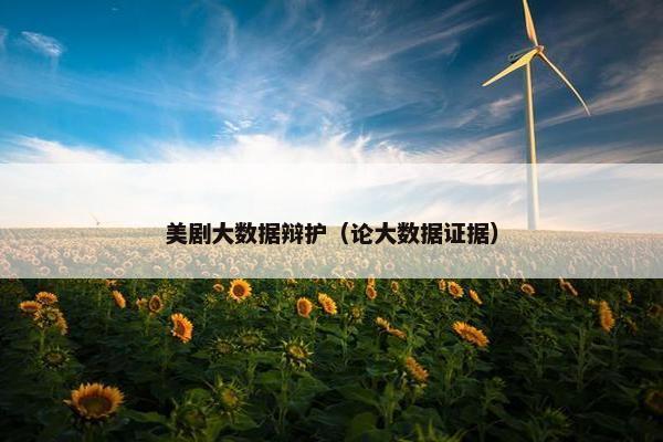 美剧大数据辩护（论大数据证据）