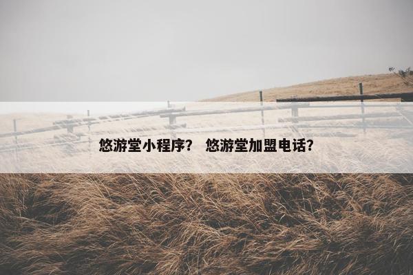 悠游堂小程序？ 悠游堂加盟电话？