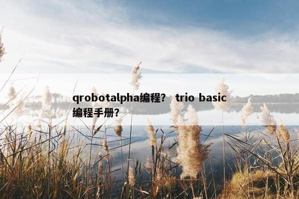 qrobotalpha编程？ trio basic编程手册？