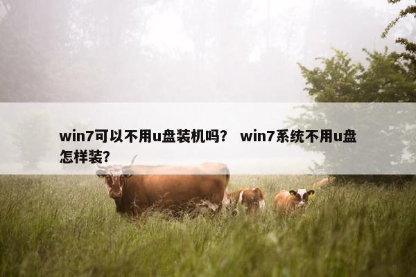 win7可以不用u盘装机吗？ win7系统不用u盘怎样装？
