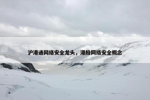 沪港通网络安全龙头，港股网络安全概念