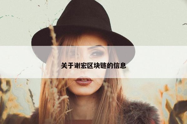 关于谢宏区块链的信息