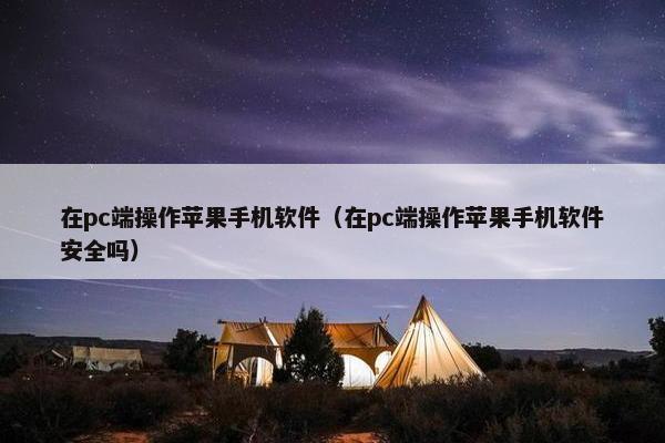 在pc端操作苹果手机软件（在pc端操作苹果手机软件安全吗）