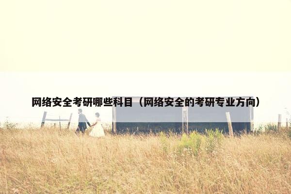 网络安全考研哪些科目（网络安全的考研专业方向）