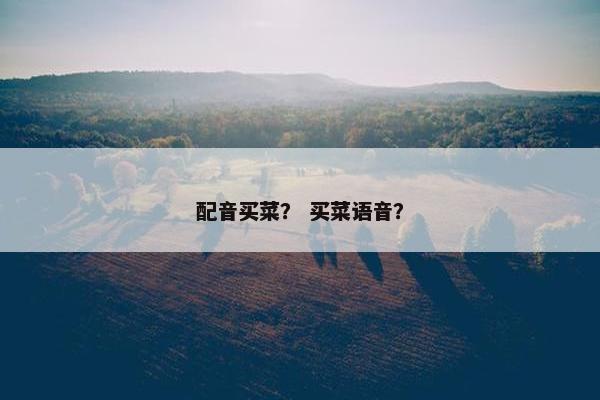 配音买菜？ 买菜语音？