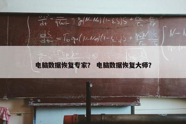 电脑数据恢复专家？ 电脑数据恢复大师？