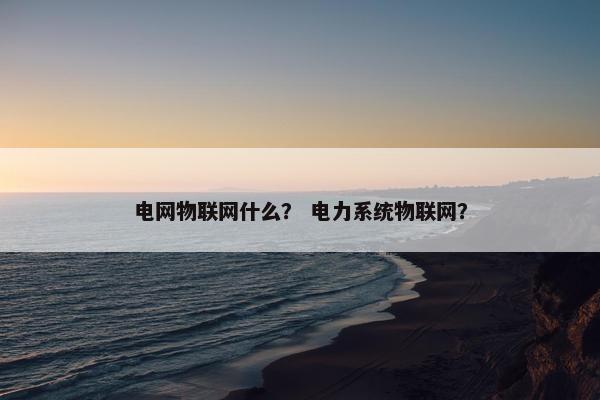 电网物联网什么？ 电力系统物联网？