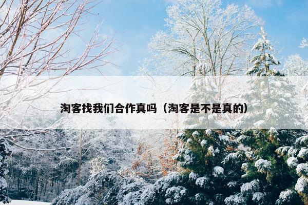 淘客找我们合作真吗（淘客是不是真的）