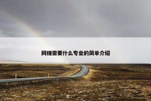 网赚需要什么专业的简单介绍
