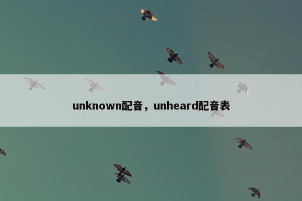 unknown配音，unheard配音表