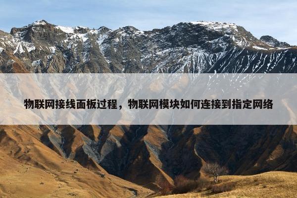 物联网接线面板过程，物联网模块如何连接到指定网络