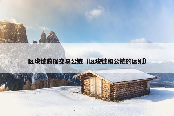 区块链数据交易公链（区块链和公链的区别）