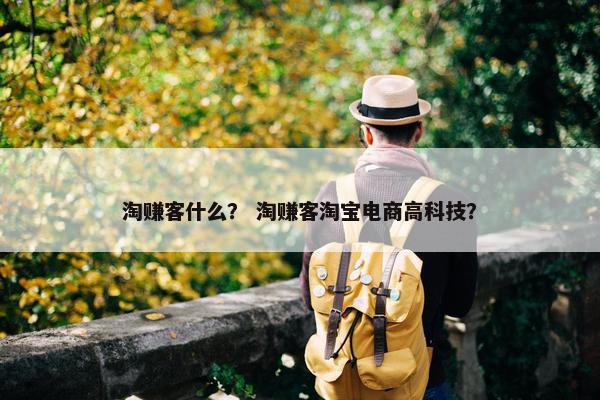 淘赚客什么？ 淘赚客淘宝电商高科技？