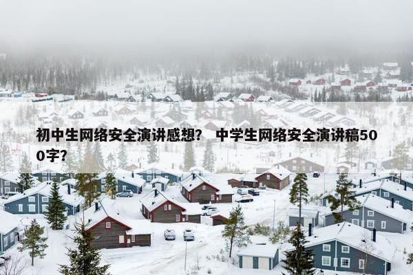 初中生网络安全演讲感想？ 中学生网络安全演讲稿500字？