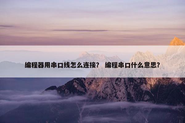 编程器用串口线怎么连接？ 编程串口什么意思？