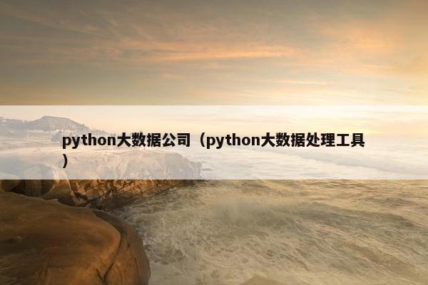 python大数据公司（python大数据处理工具）