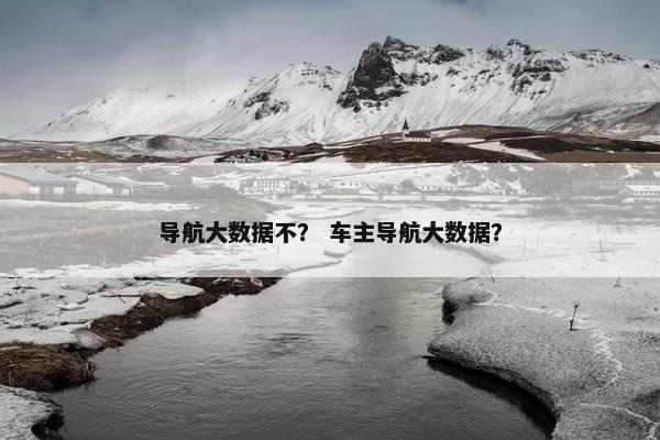 导航大数据不？ 车主导航大数据？