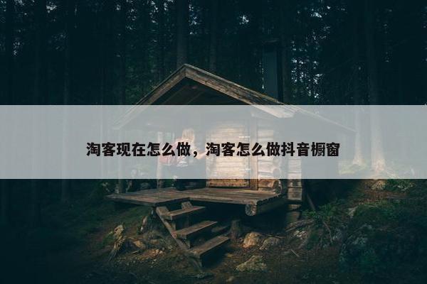 淘客现在怎么做，淘客怎么做抖音橱窗
