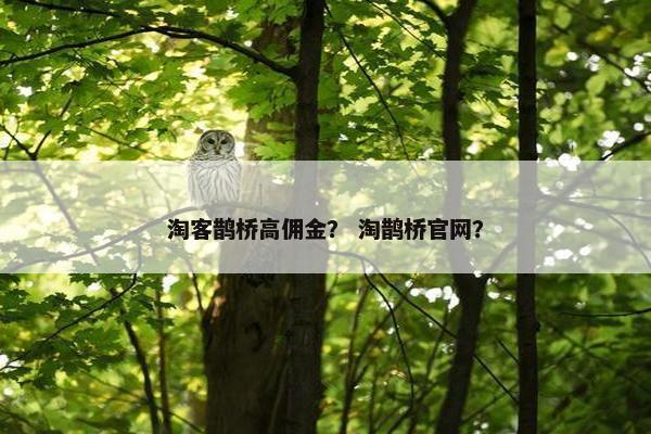 淘客鹊桥高佣金？ 淘鹊桥官网？