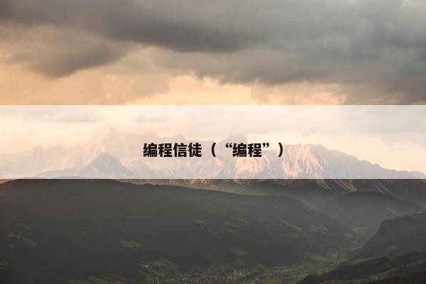 编程信徒（“编程”）
