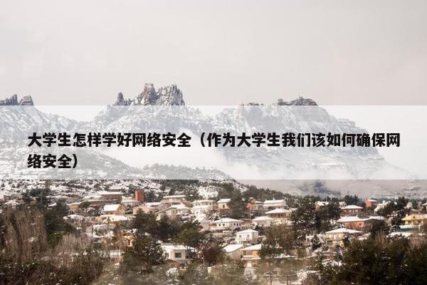 大学生怎样学好网络安全(作为大学生我们该如何确保网络安全) 大学生怎样学好网络安全(作为大学生我们该如何确保网络安全)